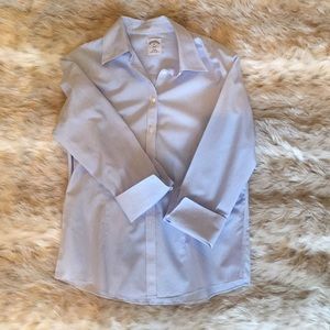 Brooks Brothers pin stripe 3/4 sleeve button up